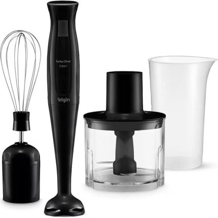 Mixer De Alimentos Preto Turbo Chef MIX20 200W 3 Em 1 Copo 700ml Elgin 110V