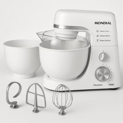 Batedeira Planetária Mondial BP-03W-2B com 12 Velocidades e 700W - Branca