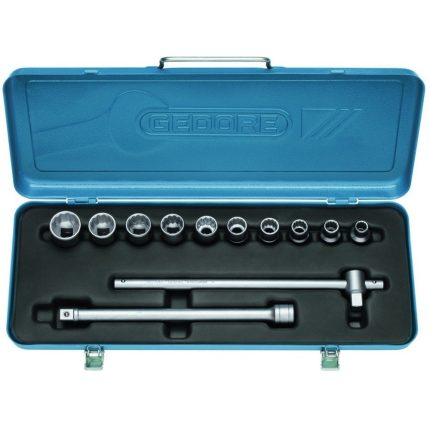 Jogo de Soquetes Estriado e Acessórios com 12 Peças 10 ao 22 mm de 1/2 Pol. D19NM GEDORE-15551